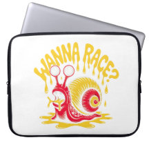 Wanna Race Funny Melting Snail Ironic Laptop Sleev