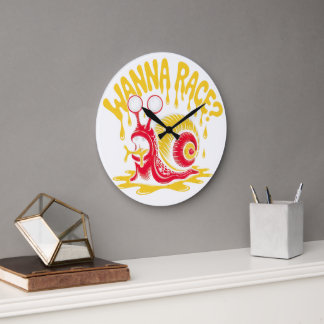 Wanna Race? Funny Melting Snail Ironic Wall Clock Grote Klok