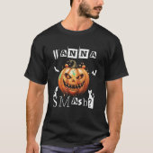 Wanna Smash Pompoen Scary Happy Halloween 2023 COS T-shirt (Voorkant)