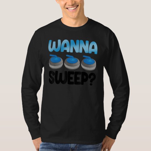 Wanna Sweep Curling Men World's Greatest Curling D T-shirt (Voorkant)