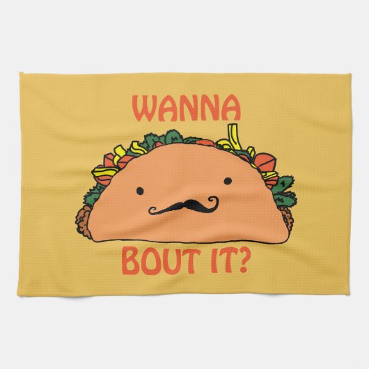 Wanna Taco Bout It Kitchen Towel Humor Theedoek (Horizontaal)