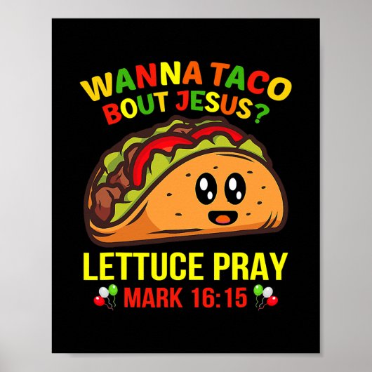 Wanna Taco Bout Jesus Cinco De Mayo Pun Women Men Poster (Voorkant)