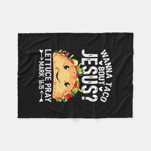 Wanna Taco Bout Jesus Cinco De Mayo Women Men Fleece Deken (Voorkant (Horizontaal))