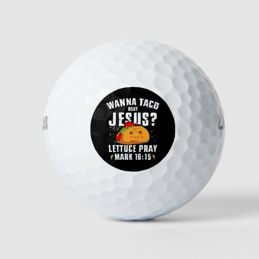 Wanna Taco Over Jesus Cinco de Mayo Christelijk Golfballen (Voorkant)