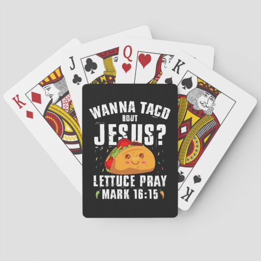 Wanna Taco Over Jesus Cinco de Mayo Christelijk Pokerkaarten (Achterkant)