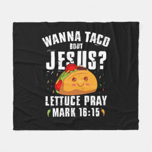 Wanna Taco Over Jezus Cinco de Mayo Christelijk  Fleece Deken