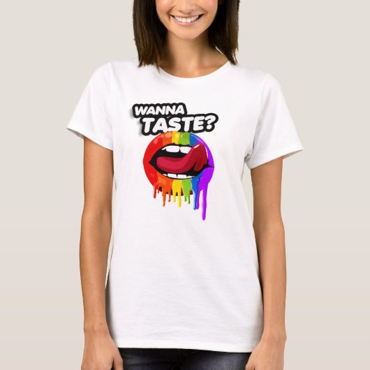 WANNA TASTE DE RAINBOW T-SHIRT (Voorkant)
