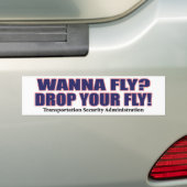 Wanna-Vliegen Bumpersticker (Op auto)