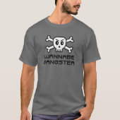 Wannable Gangster Skull en Cross Bone Word Design T-shirt (Voorkant)
