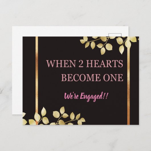 Wanneer 2 harten één worden! briefkaart (Voorkant / Achterkant)