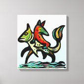 Wanneer aarde en water botsen De Vos en De Forel Canvas Afdruk (Voorkant)