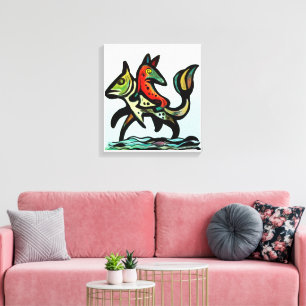 Wanneer aarde en water botsen De Vos en De Forel Canvas Afdruk