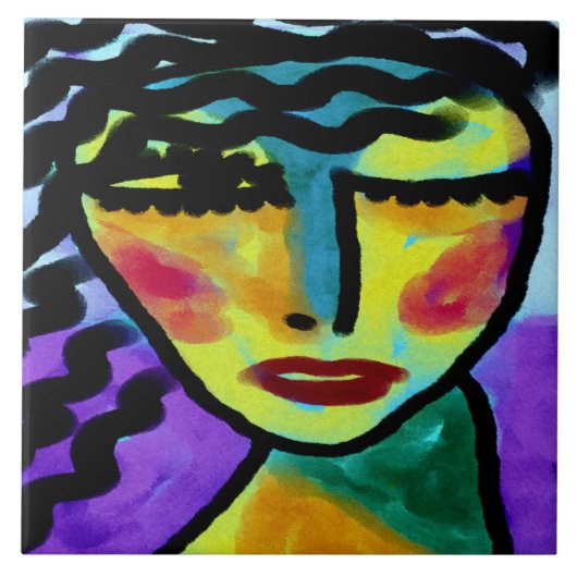 Wanneer Abstract digitaal schilderen Tegeltje (Voorkant)