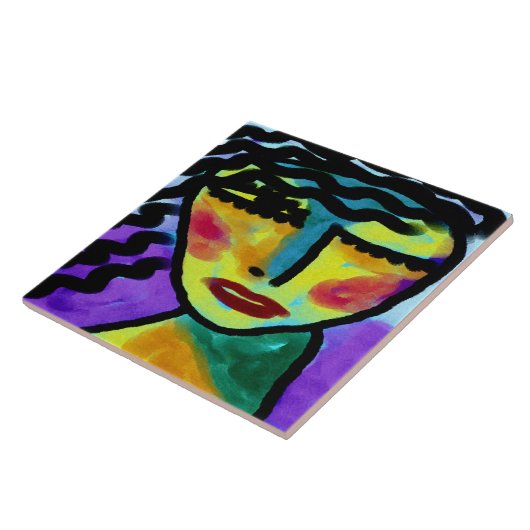 Wanneer Abstract digitaal schilderen Tegeltje (Zijkant)