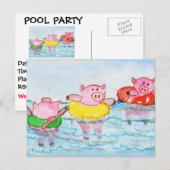 Wanneer biggen drijven - zwembriemen briefkaart (Voorkant / Achterkant)