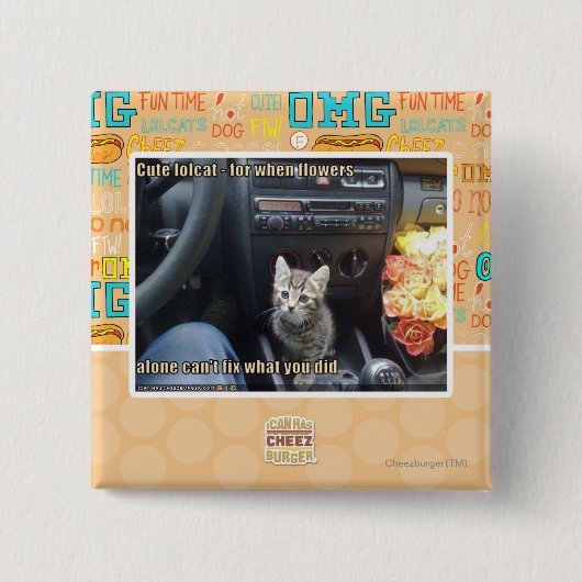 Wanneer bloemen niet genoeg zijn vierkante button 5,1 cm (Voorkant)