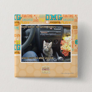 Wanneer bloemen niet genoeg zijn vierkante button 5,1 cm