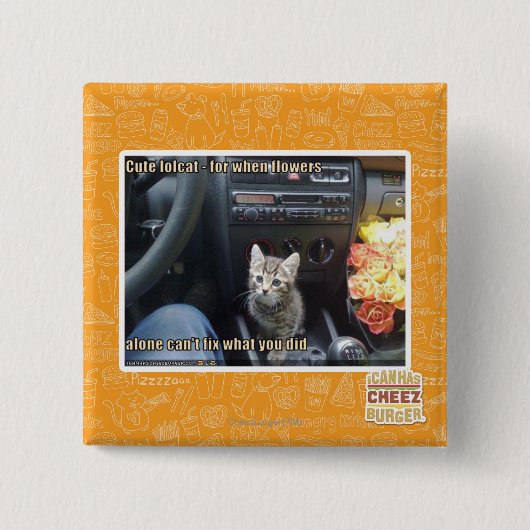 Wanneer bloemen niet genoeg zijn vierkante button 5,1 cm (Voorkant)