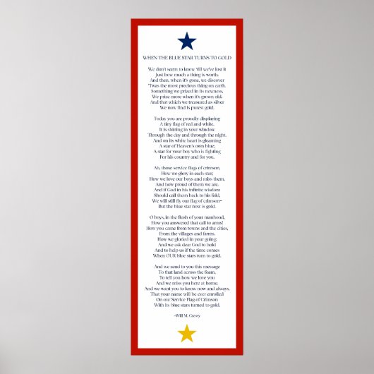 Wanneer de Blauwe Ster verandert in Gold 12x36 for Poster (Voorkant)