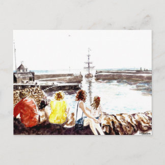 'Wanneer de boot binnenkomt' Briefkaart