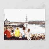 'Wanneer de boot binnenkomt' Briefkaart (Voorkant)