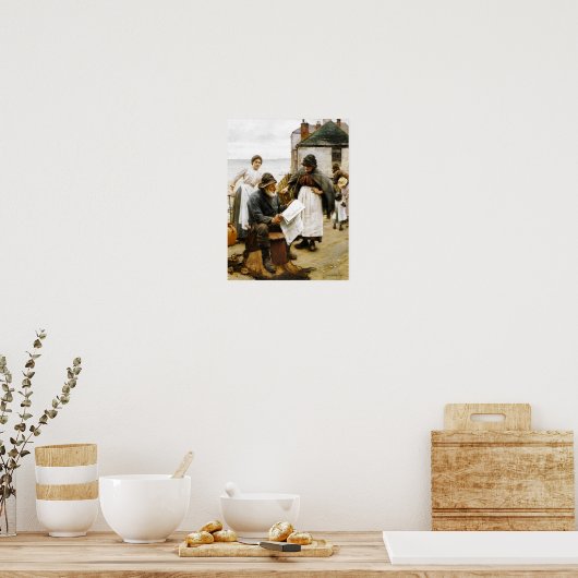 Wanneer de boten weg zijn, Walter Langley Poster (Keuken)