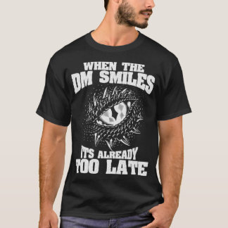 Wanneer de DM grappige Dungeon Eye RPG Dice Drag T-shirt