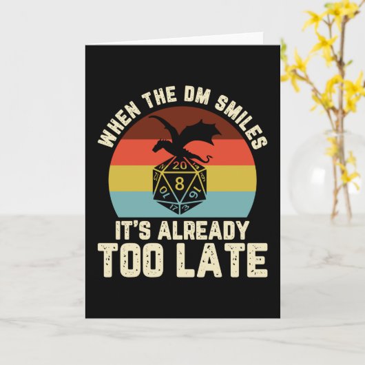 Wanneer de DM Smile RPG Nerd Retro Kaart (Gele Bloem)