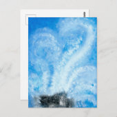 Wanneer de golven van de oceaan op de waterverf va briefkaart (Voorkant / Achterkant)