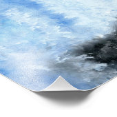 Wanneer de golven van de oceaan op de waterverf va foto afdruk (Hoek)