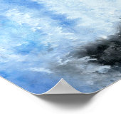 Wanneer de golven van de oceaan op de waterverf va poster (Hoek)