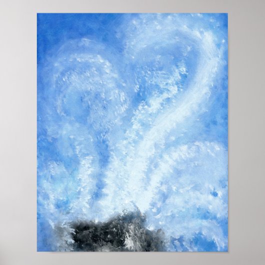 Wanneer de golven van de oceaan op de waterverf va poster (Voorkant)