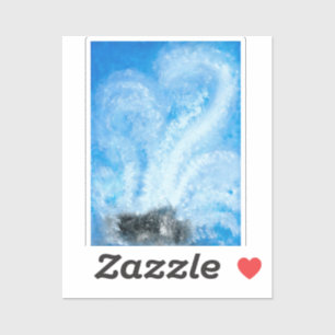 Wanneer de golven van de oceaan op de waterverf va sticker