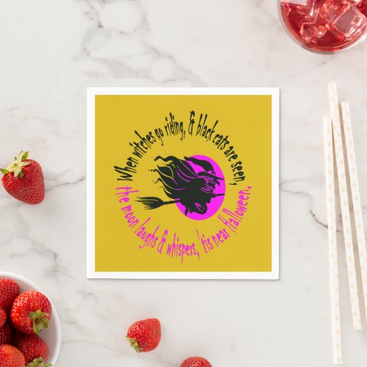 Wanneer de heksen dit nabij de halloween roze Tex  Servet (Insitu)