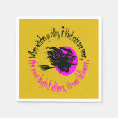 Wanneer de heksen dit nabij de halloween roze Tex  Servet (Voorkant)