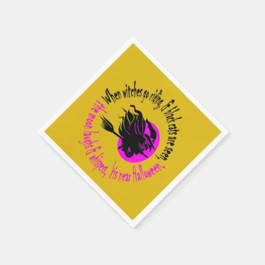 Wanneer de heksen dit nabij de halloween roze Tex  Servet (Hoek)