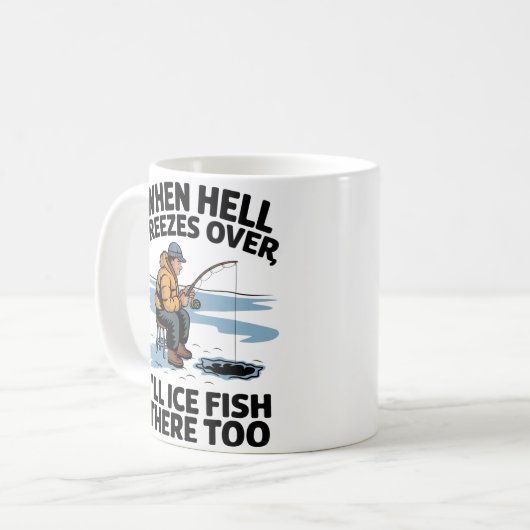 Wanneer de hel bevriest boven ijs Vist Humor Koffiemok (Voorkant links)