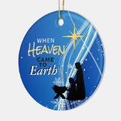 'Wanneer de hemel naar de aarde gaat' kerstmis Keramisch Ornament (Links)