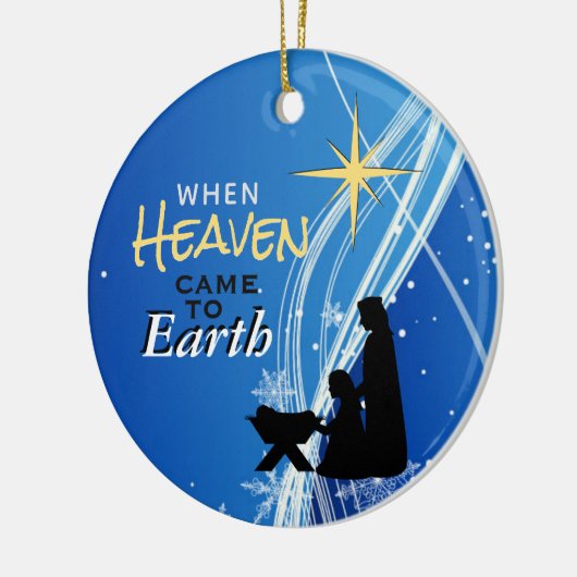 'Wanneer de hemel naar de aarde gaat' kerstmis Keramisch Ornament (Links)