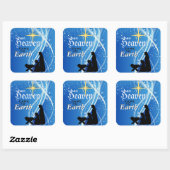 'Wanneer de hemel naar de aarde gaat' kerstmis Vierkante Sticker (Vel)