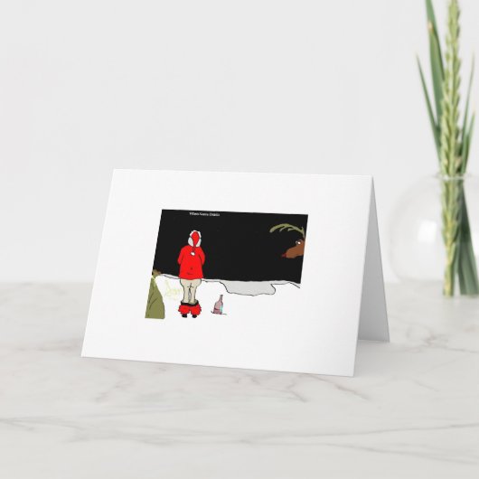 Wanneer de Kerstman drink ("Snowbank") Feestdagen Kaart (Voorkant)