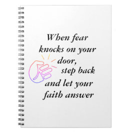 Wanneer de knopen van de Angst Faith Zwarte Tekst  Notitieboek