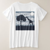 Wanneer de maan fluistert naar de Giraffe Grote Maat T-shirt (Design achterkant)