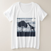 Wanneer de maan fluistert naar de Giraffe Grote Maat T-shirt (Design voorkant)