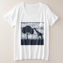 Wanneer de maan fluistert naar de Giraffe Grote Maat T-shirt