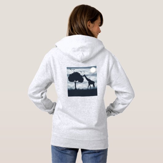 Wanneer de maan fluistert naar de Giraffe Hoodie (Achterkant volledig)
