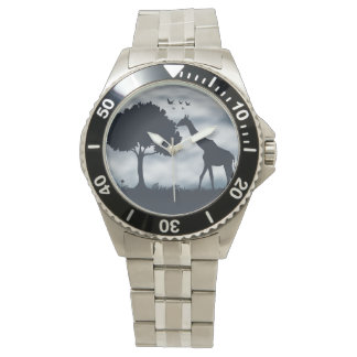 Wanneer de maan fluistert naar de Giraffe Horloge