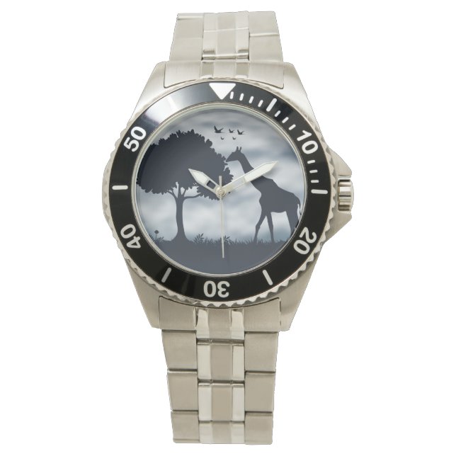Wanneer de maan fluistert naar de Giraffe Horloge (Voorkant)