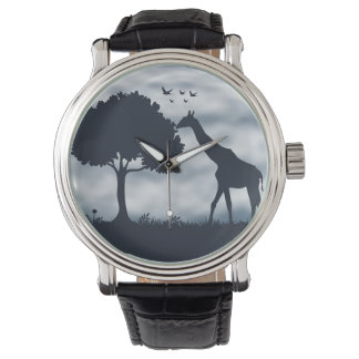 Wanneer de maan fluistert naar de Giraffe Horloge