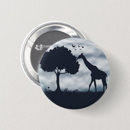 Wanneer de maan fluistert naar de Giraffe Ronde Button 5,7 Cm (Voorkant /achterkant)